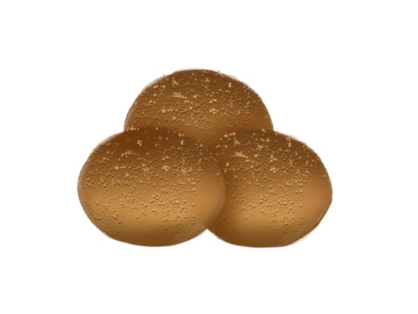 A trio of golden-brown Pandesal bread rolls